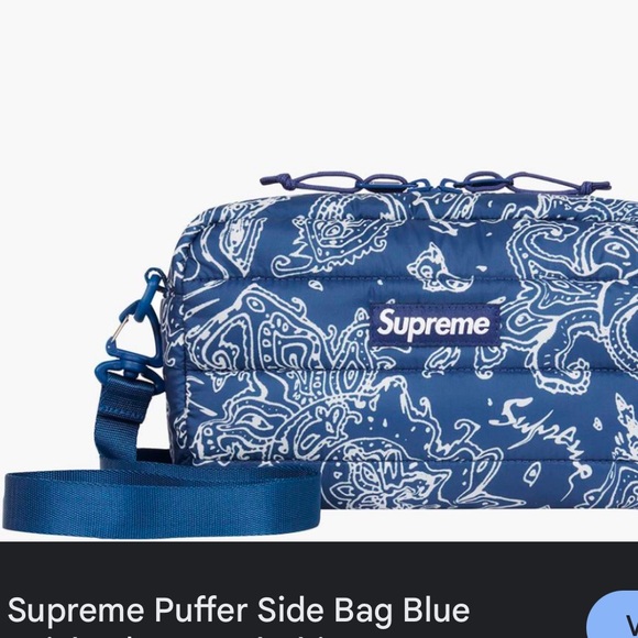 Supreme Handbags - Supreme Blue Paisley Puffer Side Bag